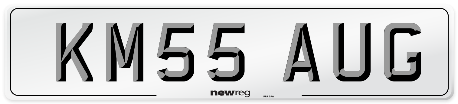 KM55 AUG Number Plate from New Reg